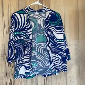 Vintage Manuheali’i Button Front 3/4 sleeve blouse size S